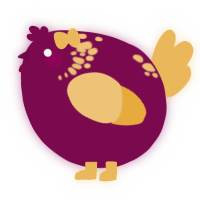 A wine and honey chicken with a neck-speckle pattern