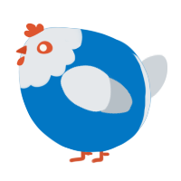 A sapphire and mist chicken with a head pattern
