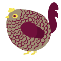 A ash and wine chicken with a lace pattern