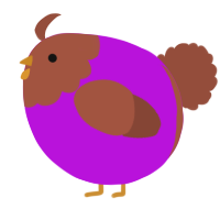 A amethyst and russet chicken with a head pattern