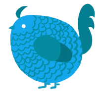 A sky and sea chicken with a lace pattern