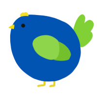 A ultramarine and grass chicken