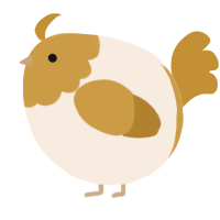 A cream and gold chicken with a head pattern