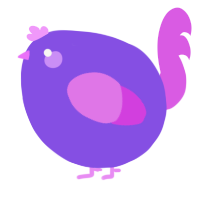 A blurple and orchid chicken