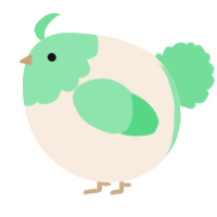 A cream and spring chicken with a head pattern