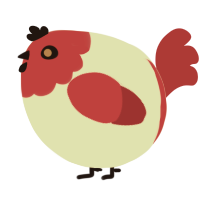 A silver and crimson chicken with a head pattern