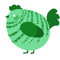 A spring and leaf chicken with a bar pattern