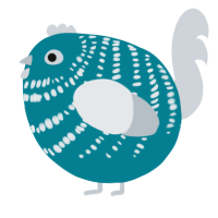 A sea and mist chicken with a bar pattern