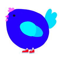 A indigo and cerulean chicken