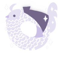 A lilac chicken with a lace pattern