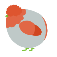 A silver and vermilion chicken with a head pattern