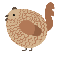 A beige and brown chicken with a lace pattern