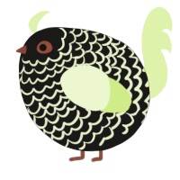 A sable and apple chicken with a lace pattern