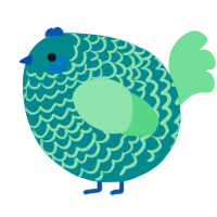 A teal and spring chicken with a lace pattern
