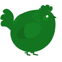 A leaf chicken with a neck-speckle pattern