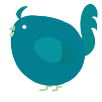 A sea and teal chicken