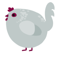 A silver chicken with a neck-speckle pattern