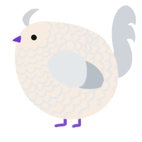 A cream and mist chicken with a lace pattern