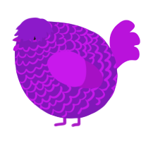 A violet and amethyst chicken with a lace pattern