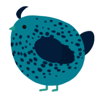 A sea and tumblr chicken with a speckle pattern