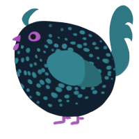 A tumblr and sea chicken with a speckle pattern