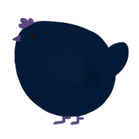 A tumblr chicken with a speckle pattern
