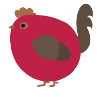A crimson and bark chicken