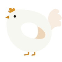 A white and cream chicken