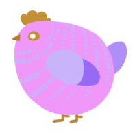 A lavender and lilac chicken with a bar pattern