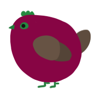 A maroon and bark chicken