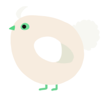 A cream and white chicken