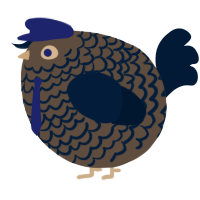 A bark and tumblr chicken with a lace pattern