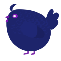 A navy chicken with a half-lace pattern