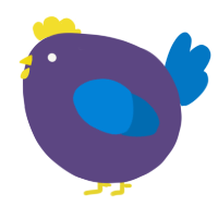A overcast and sapphire chicken