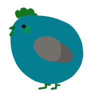 A sea and grey chicken