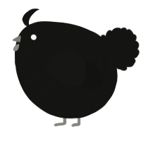 A black chicken with a bar pattern