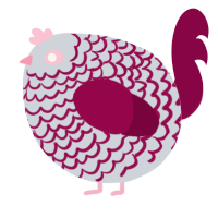 A mist and maroon chicken with a lace pattern