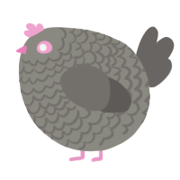 A ash and grey chicken with a lace pattern