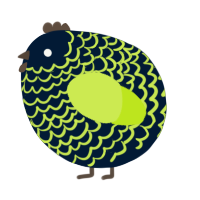 A tumblr and lime chicken with a lace pattern