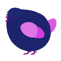 A navy and orchid chicken