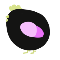 A black and lavender chicken