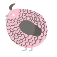 A rose and grey chicken with a lace pattern