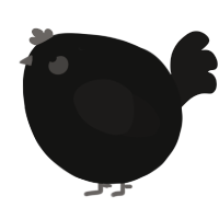A black and sable chicken