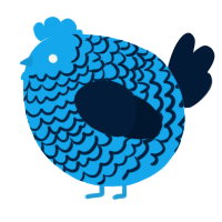 A sky and tumblr chicken with a lace pattern