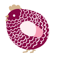 A maroon and rose chicken with a lace pattern
