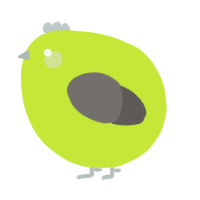 A lime and grey chicken
