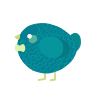 A sea and teal chicken with a lace pattern