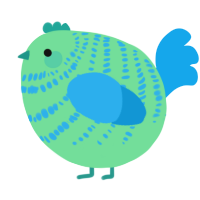 A spring and sky chicken with a bar pattern