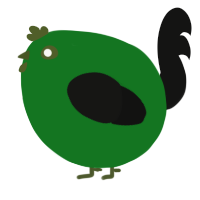 A leaf and black chicken