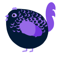 A tumblr and blurple chicken with a half-lace pattern